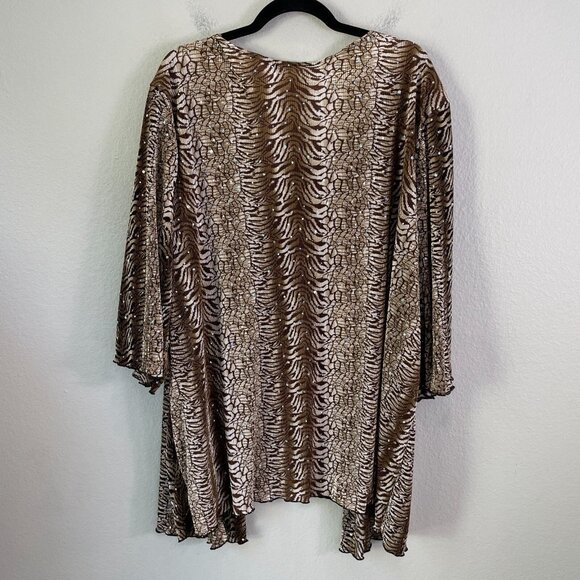 Maggie Barnes Womens Plus 3X Crinkled Cardigan Attached Tank Top 3/4 Sleeve - Picture 9 of 12